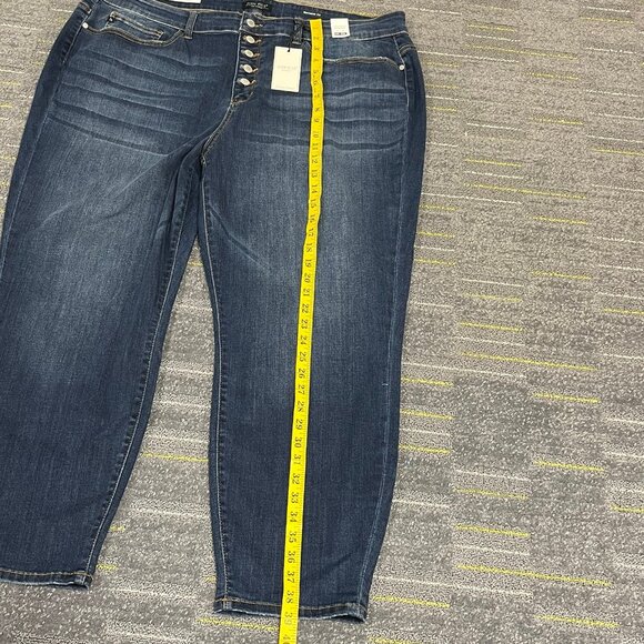 NWT Judy Blue Womens Boyfriend Fit Jeans Size 24W High Rise Dark Wash Button Fly - Picture 10 of 11